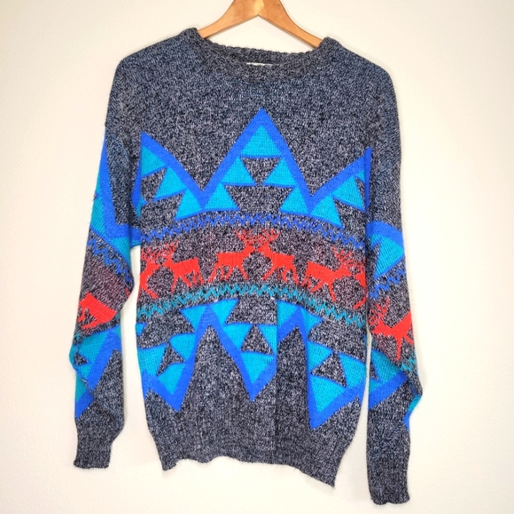 Poplar Other - Vintage Poplar Grey Knit Ski Sweater M